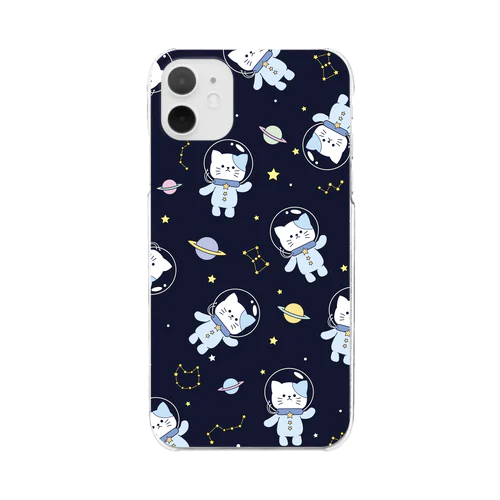 宇宙のにゃんこ Clear Smartphone Case