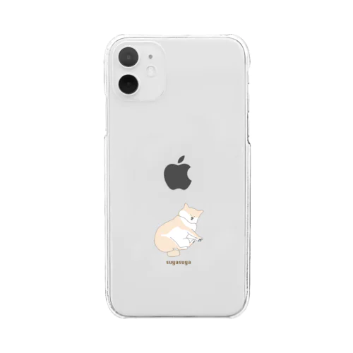 寝る犬 Clear Smartphone Case