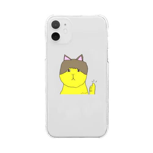 いいネコくんイエロー Clear Smartphone Case