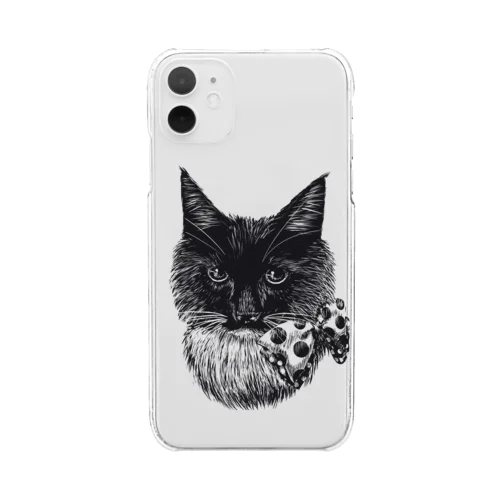 長毛黒猫 Clear Smartphone Case