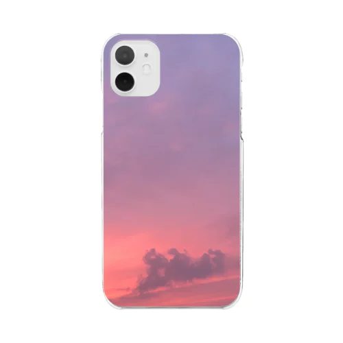 紫な夕方 투명 스마트폰 케이스