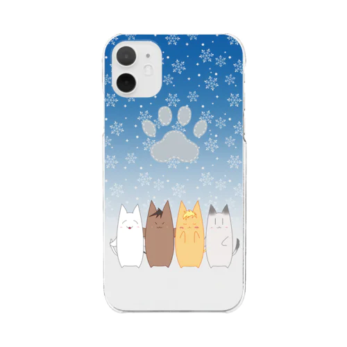 まるねこ　冬 Clear Smartphone Case