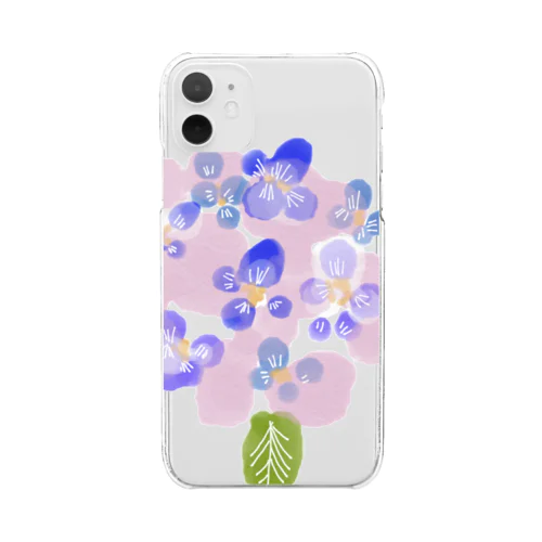 君の名は紫陽花 Clear Smartphone Case