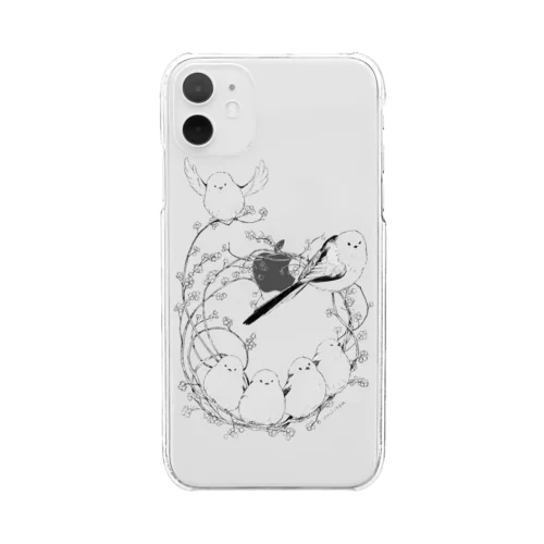 シマエナガリース Clear Smartphone Case