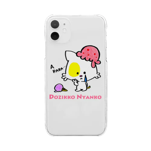 ドジっ子にゃんこ Clear Smartphone Case