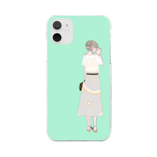 オレンジガール Clear Smartphone Case