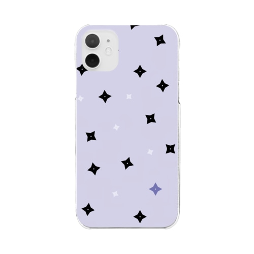 手裏剣 黒青 Clear Smartphone Case