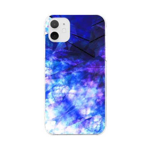 青と紫のパキパキした空 Clear Smartphone Case