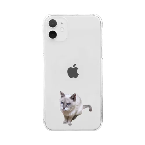 おすわりよいこねこちゃん Clear Smartphone Case