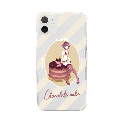 Sweets Lingerie phone case "Chocolate cake" クリアスマホケース