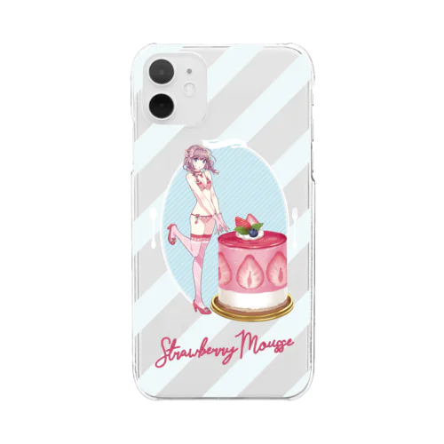 Sweets Lingerie phone case "Strawberry Mousse" クリアスマホケース