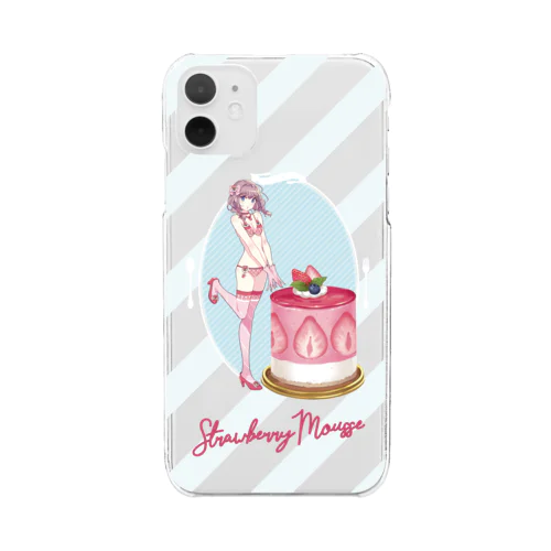 Sweets Lingerie phone case "Strawberry Mousse" 투명 스마트폰 케이스