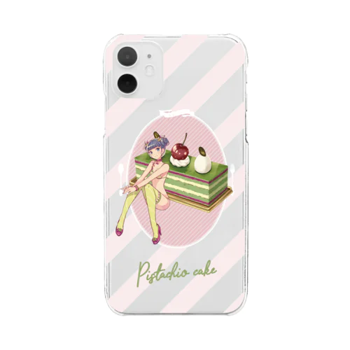 Sweets Lingerie phone case "Pistachio Cake" クリアスマホケース