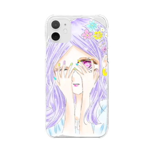  purple girl Clear Smartphone Case