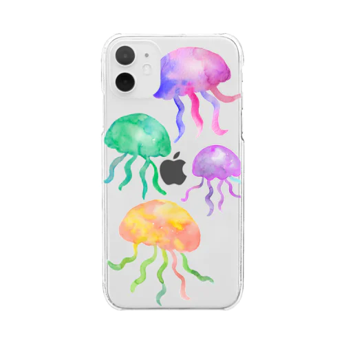 透明水彩クラゲのiphoneケース Clear Smartphone Case