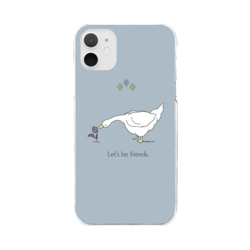 あおのあひる Clear Smartphone Case