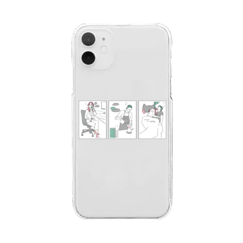 働く日と休む日 Clear Smartphone Case