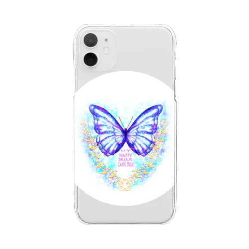 🌈happy✨dream🦋butterfly🌟🌈夢が叶った蝶✨🌈🌟🍷 Clear Smartphone Case