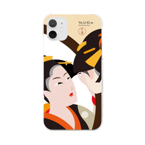 Yo-U-Ki-e「姿見七人化粧」（浮世絵）スマホケース Clear Smartphone Case