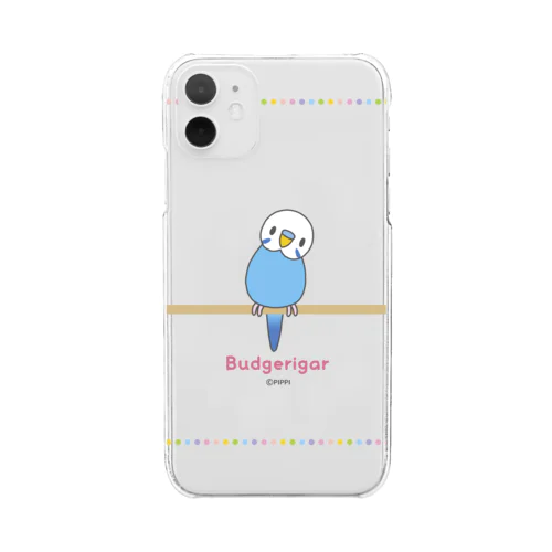 ブルー男の子＊セキセイインコ＊ Clear Smartphone Case