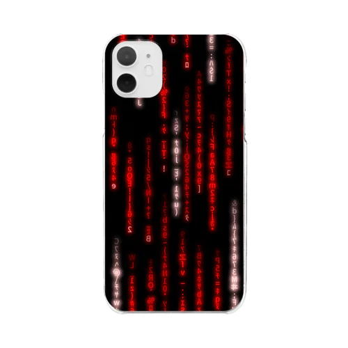 Digital Rain phone case Red ver.1.1.0 クリアスマホケース