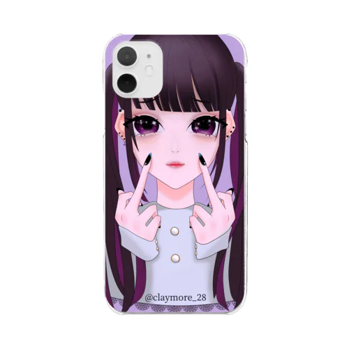 めんへら めろぉちゃん 背景付き Clear Smartphone Case