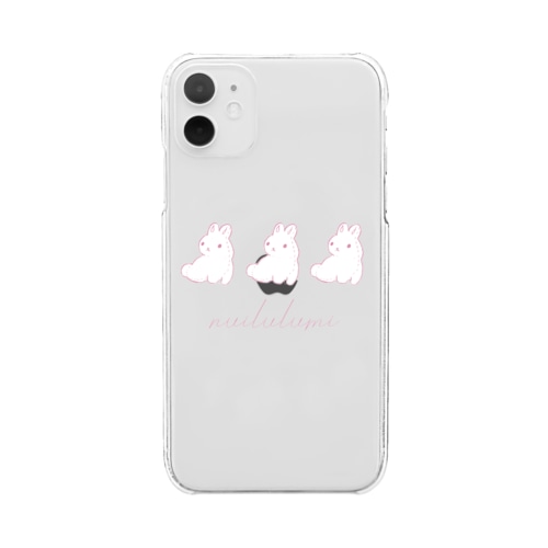 三連うさぬいぐるみ Clear Smartphone Case