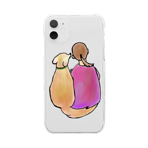 ゴールデンレトリバー✿︎ずっと一緒✿︎ピンク Clear Smartphone Case