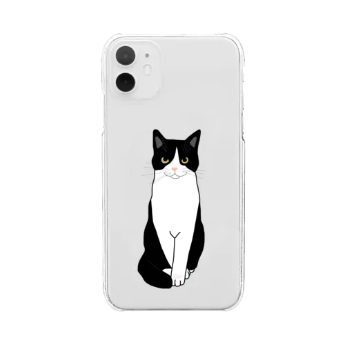 お利口さんのハチワレちゃん Clear Smartphone Case