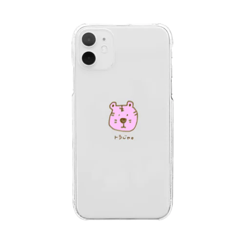 トラじゃ。スマホケース　ピンク Clear Smartphone Case