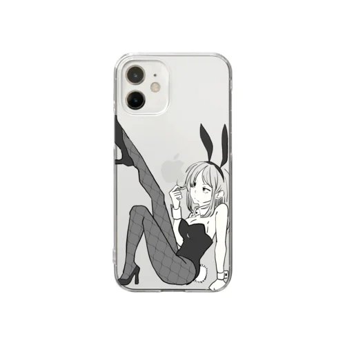 bored bunny girl クリアスマホケース