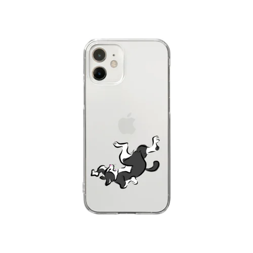 はちわれ猫鳥獣戯画 Clear Smartphone Case