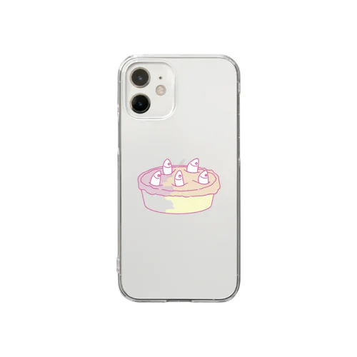 イギリスのあの魚が刺さったパイ（Pink） Clear Smartphone Case