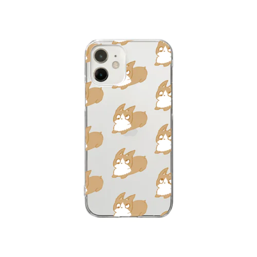 斜視の犬（たくさん） Clear Smartphone Case