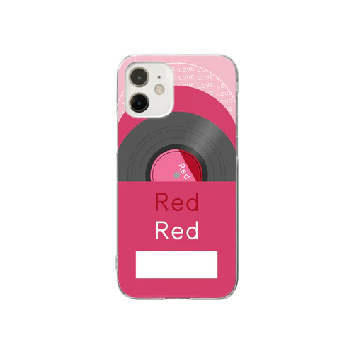 推し色★Red レコード Clear Smartphone Case