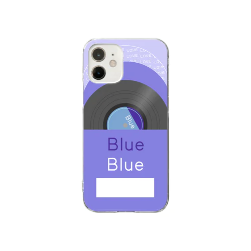 推し色★Blue レコード Clear Smartphone Case