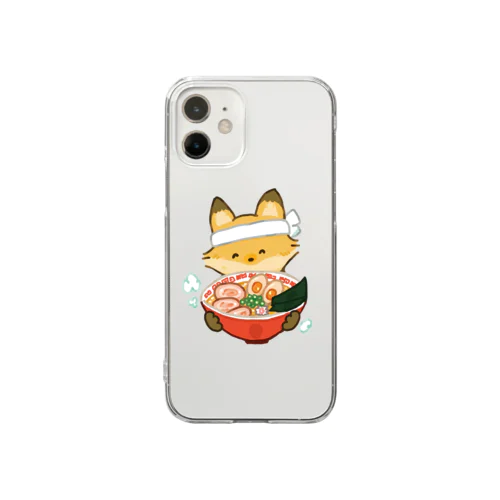 ラーメン屋店主キツネ Clear Smartphone Case