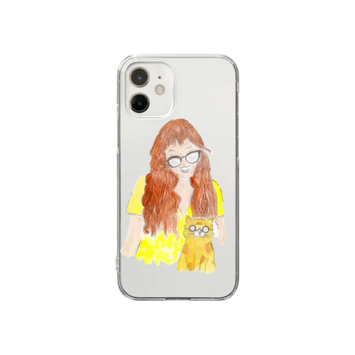 猫と私（夏） Clear Smartphone Case