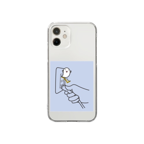 コンセントから絶対に驚かせたいおばけ Clear Smartphone Case