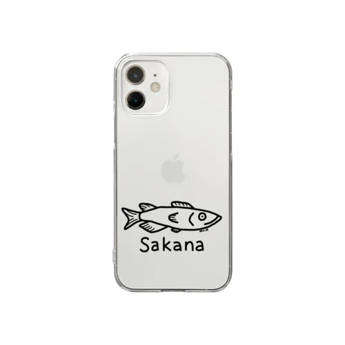 Sakana (魚) 黒デザイン Clear Smartphone Case