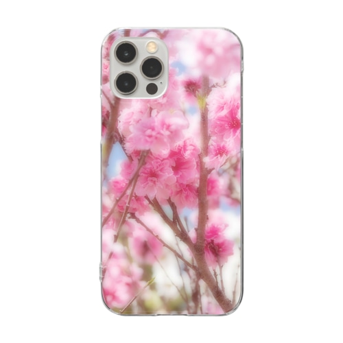 花フォト（八重桜） Clear Smartphone Case