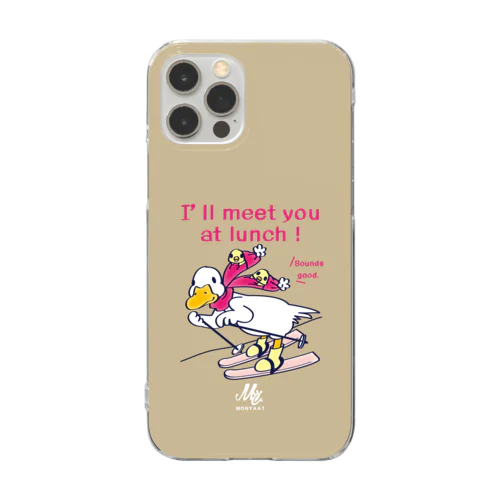 あひるのおひるさんのスキーＣ*ブラウン Clear Smartphone Case