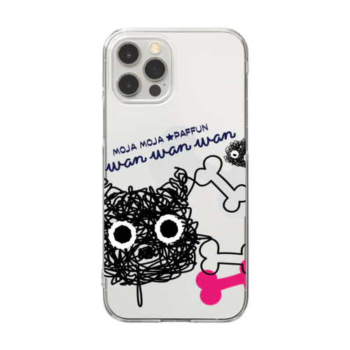 CT107 もじゃもじゃ★ぱっふん*wanwanwanA Clear Smartphone Case