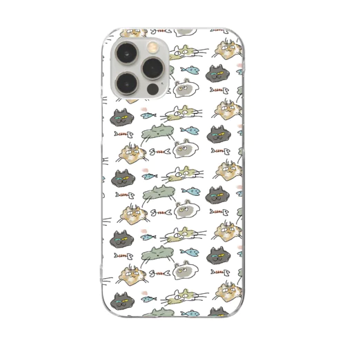 近所のねこたち Clear Smartphone Case