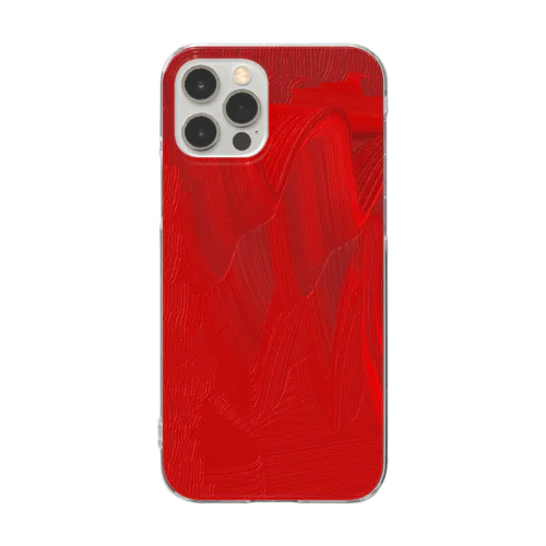油絵タッチの赤 Clear Smartphone Case