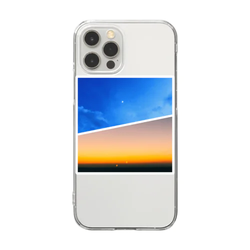 青×橙 Clear Smartphone Case