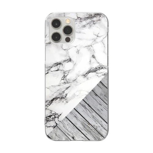 Inorganic_marble×wood Clear Smartphone Case