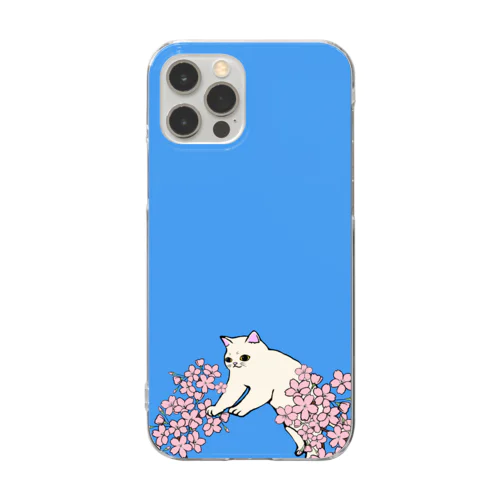 猫と桜　スマホケース Clear Smartphone Case