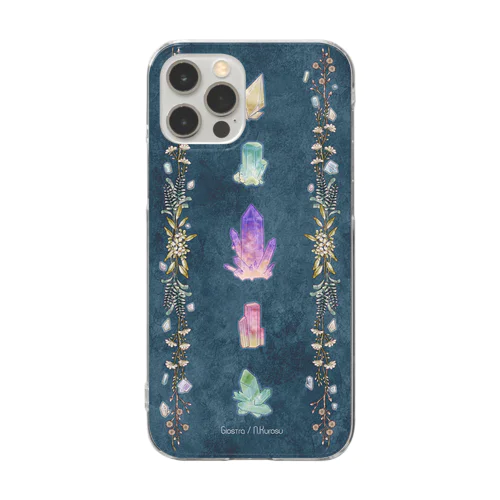 鉱物と植物柄２ Clear Smartphone Case