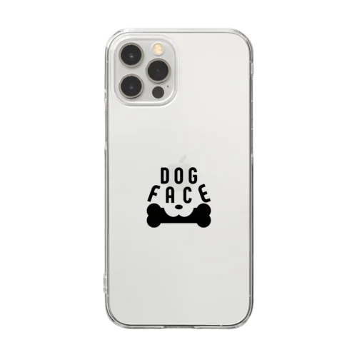 DOG FACE オリジナルロゴアイテム Clear Smartphone Case